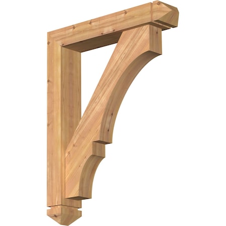 Balboa Arts And Crafts Smooth Bracket W/ Offset Brace, Western Red Cedar, 5 1/2W X 28D X 36H